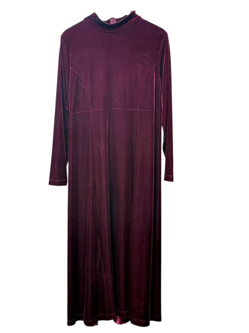 VIRGINIA SLIMS Red Velvet Dress Size Medium Vintage Burgundy Maxi Whimsigoth